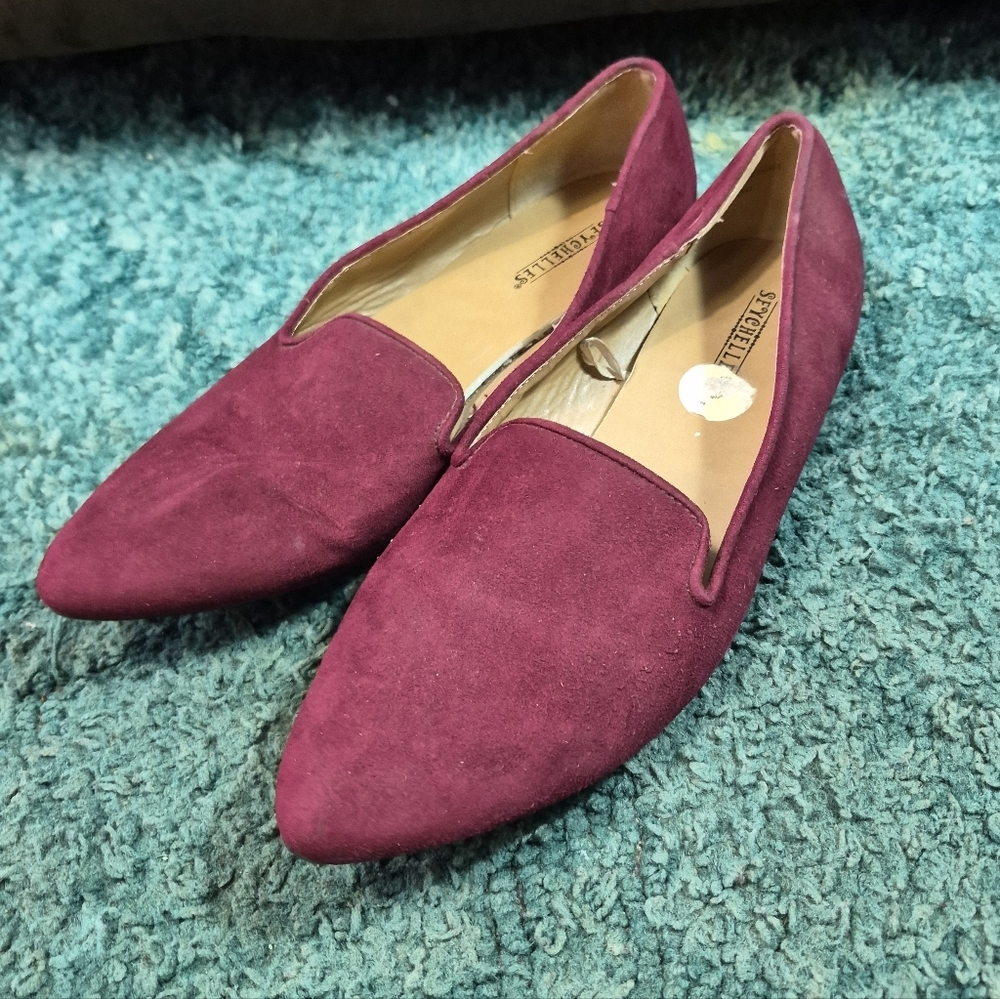 Seychelles Women's Burgubdy Faux Suede Loafers 9M Ruby 2